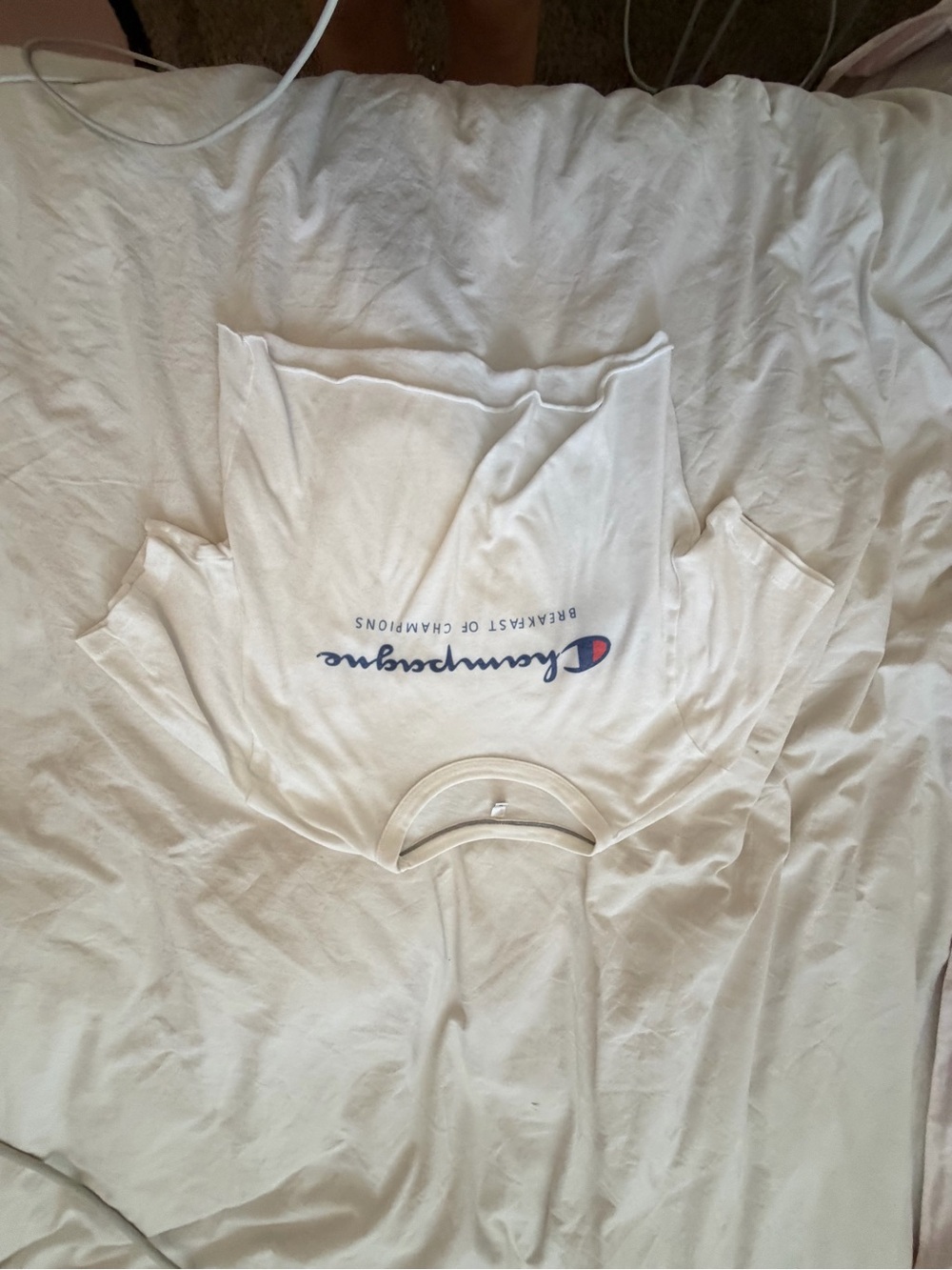 Champagne Breakfast of Champions White Short Sleeve Logo Tee - Picture 2 of 5
